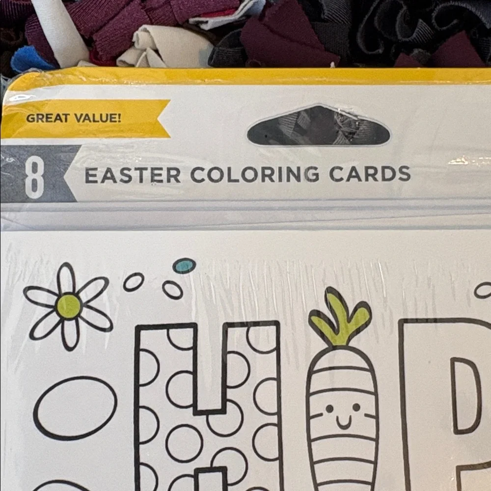 🆕Kids’ “Happy Easter” Coloring Card Set